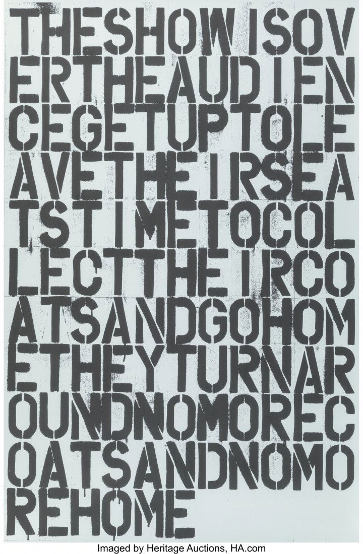 Christopher Wool X Attributed to Felix Gonzalez-: Christopher Wool X Attributed to Felix Gonzalez-Torres Untitled, n.d. Print on paper 56 x 37 inches (142.2 x 94 cm) (sheet) Note: This printed shee