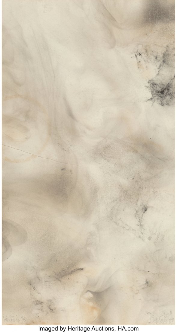 John Cage (1912-1992) Variations No. 38, 1987 Mo: John Cage (1912-1992) Variations No. 38, 1987 Monotype with branding on smoked paper 14 x 7-1/2 inches (35.6 x 19.1 cm) (sheet) Signed&comm