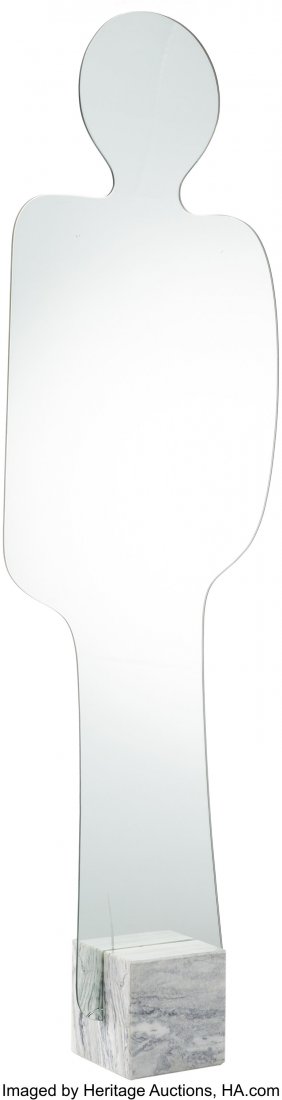 Pierre Cardin (Italian/French, 1922) Narciso Mir: Pierre Cardin (Italian/French, 1922) Narciso Mirror, circa 1970 Mirror, marble, plastic 72 x 22-3/4 x 7-1/2 inches (182.9 x 57.8 x 19&p