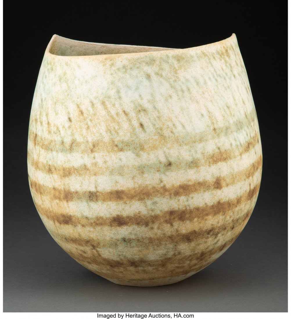 John Ward (British, b. 1938) Vase Glazed stonewa: John Ward (British, b. 1938) Vase Glazed stoneware 10-3/4 x 9-1/2 inches (27.3 x 24.1 cm) Underside impressed with artist's seal In contrast to m