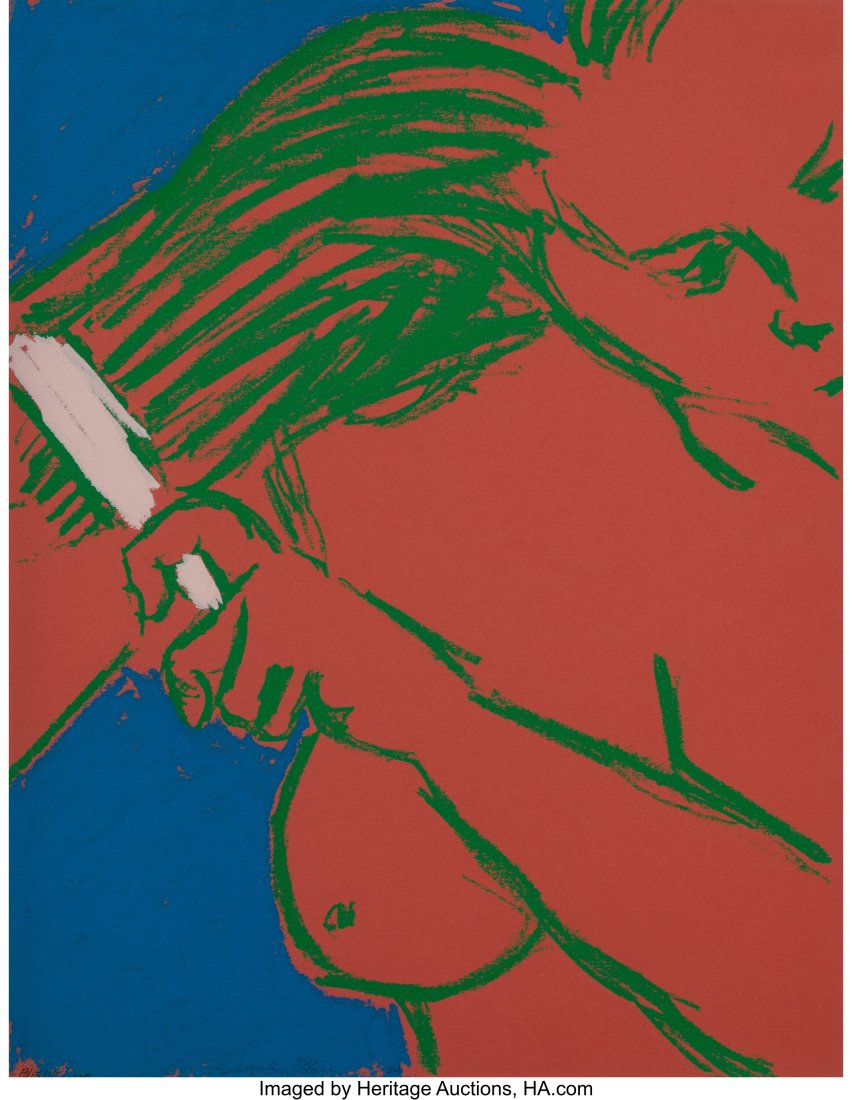 George Segal (1924-2000) Woman Brushing Her Hair: George Segal (1924-2000) Woman Brushing Her Hair, from New York Ten, 1964 Screenprint in colors on wove paper 22 x 17 inches (55.9 x 43.2 cm) (sheet&