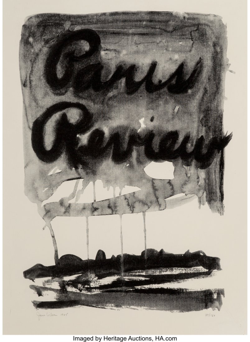 Jane Wilson (1924-2015) Untitled (Paris Review),: Jane Wilson (1924-2015) Untitled (Paris Review), 1965 Silkscreen on wove paper 27-1/4 x 20-1/2 inches (69.2 x 52.1 cm) (image) Ed&pe