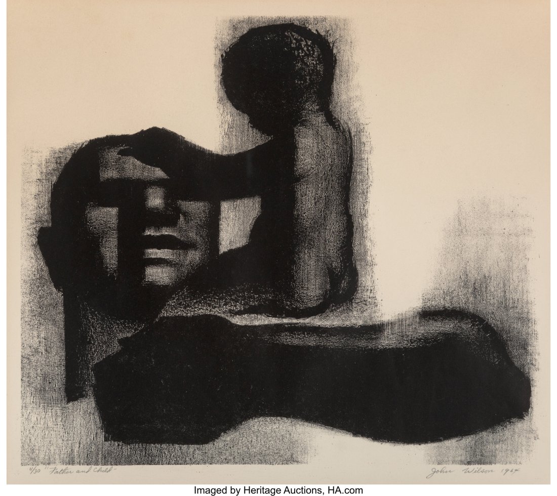 John Woodrow Wilson (American, 1922-2015) Father: John Woodrow Wilson (American, 1922-2015) Father and Child, 1964 Lithograph on paper 12-3/4 x 14-7/8 inches (32.4 x 37.8 cm) Ed. 11/30 