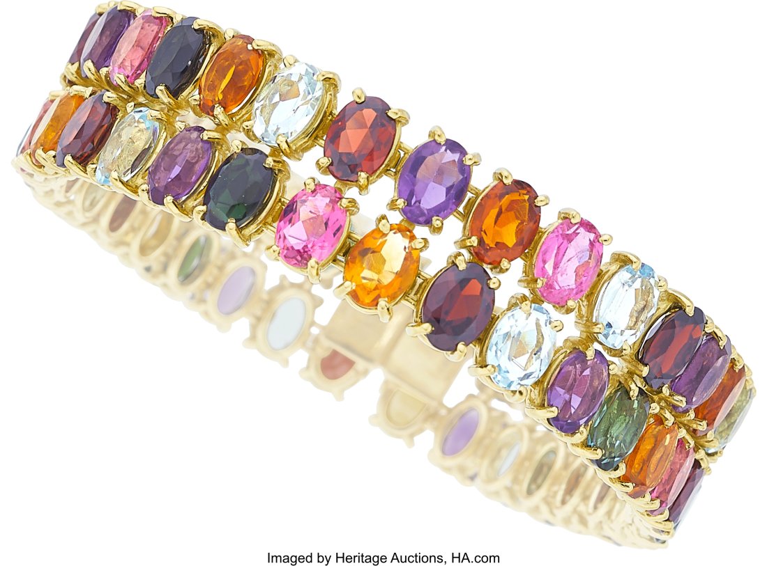 H. Stern Multi-Stone, Gold Bracelet  Stones: Ova (1 of 3)