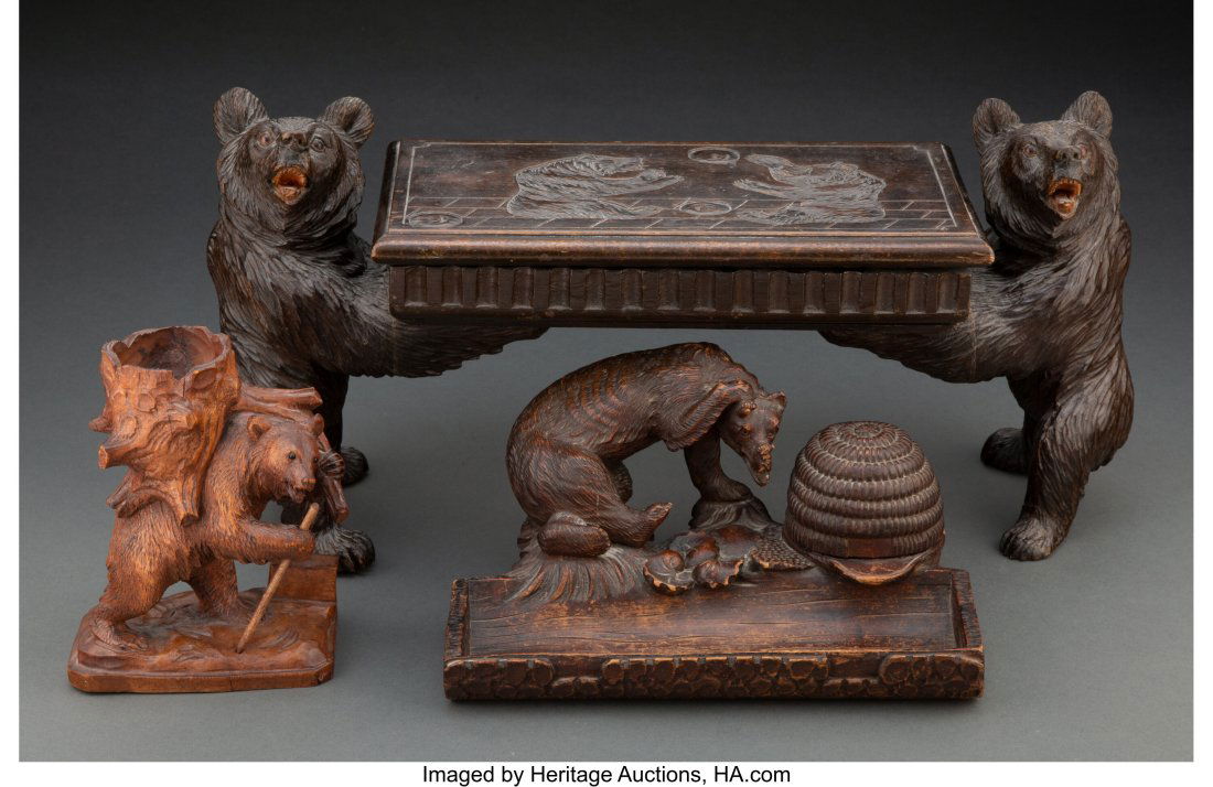 A Group of Three German Carved Wood Black Forest (1 of 4)