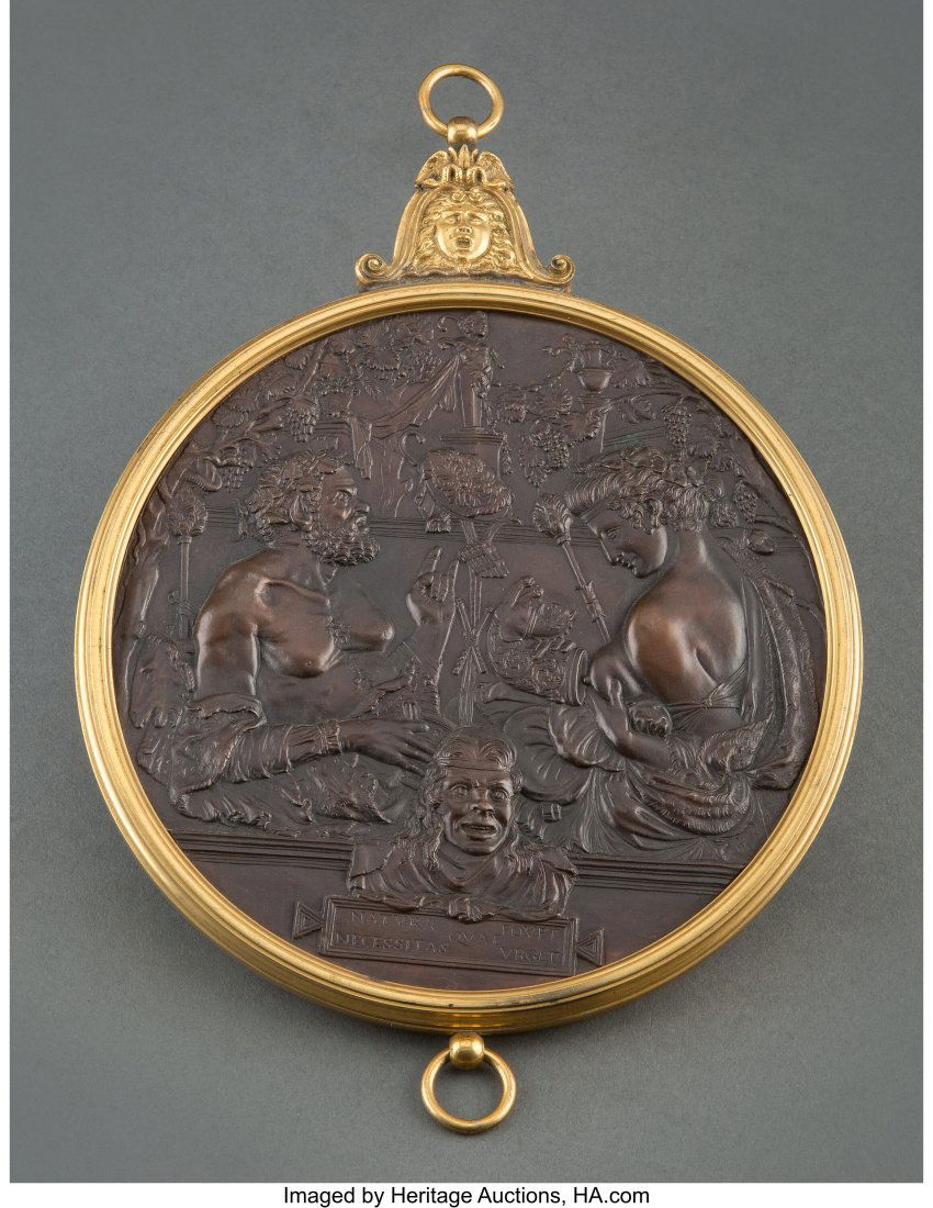 A Grand Tour Mirror with Patinated Bronze Relief (1 of 2)