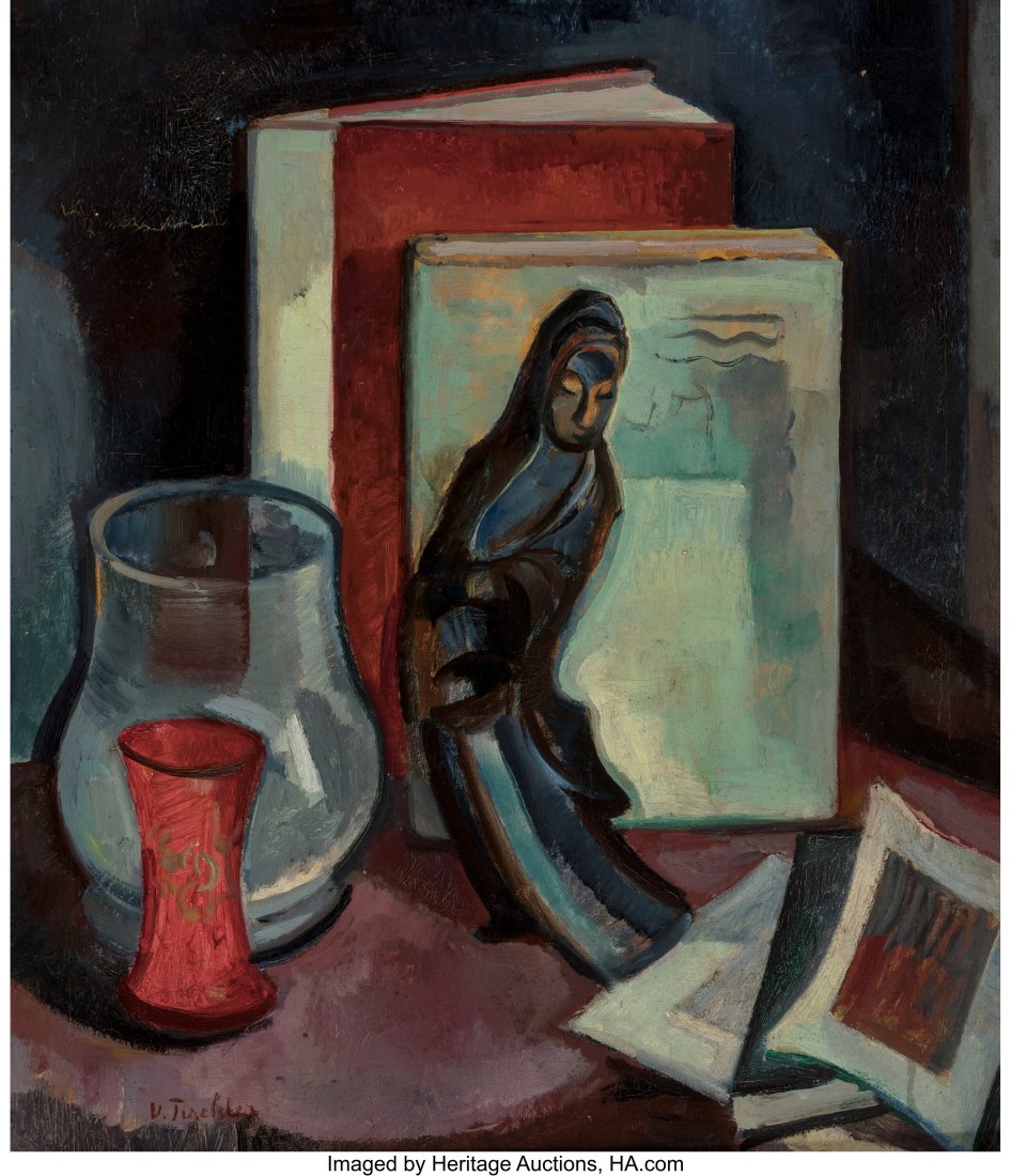 Victor Tischler (Austrian, 1890-1951) Still Life: Victor Tischler (Austrian, 1890-1951) Still Life Oil on board 27-3/4 x 24 inches (70.5 x 61.0 cm) Signed lower left: V. Tischler PROVENANCE&col
