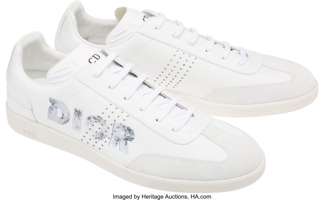 Dior x Daniel Arsham White Leather B01 Sneakers (1 of 3)