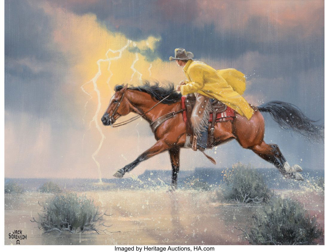 Jack Sorenson (American, b. 1955) Darn Close, 20: Jack Sorenson (American, b. 1955) Darn Close, 2003 Oil on canvas 12 x 16 inches (30.5 x 40.6 cm) Signed lower left: Jack Sorenson Signed&comm