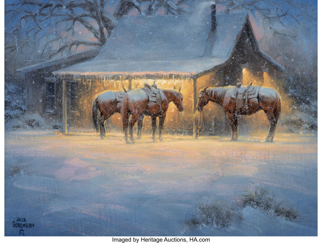 Jack Sorenson (American, b. 1955) Company for Su: Jack Sorenson (American, b. 1955) Company for Supper, 2007 Oil on canvas 12 x 16 inches (30.5 x 40.6 cm) Signed lower left: Jack / Sorens