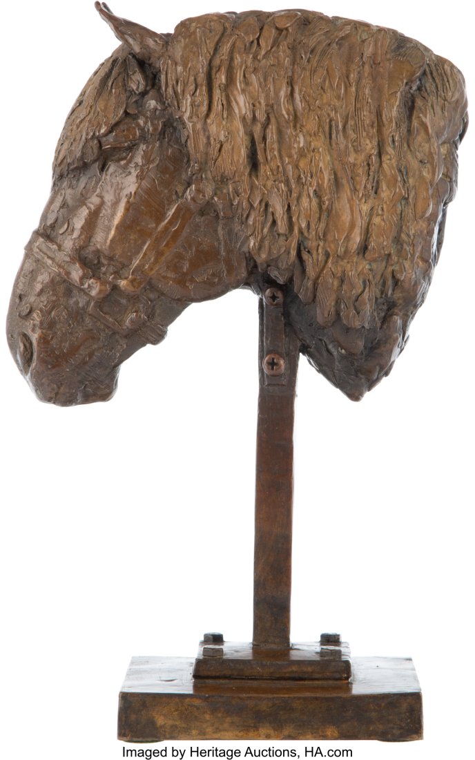 Rod Zullo (American, b. 1965) Belgian, Head Stud: Rod Zullo (American, b. 1965) Belgian, Head Study, 2019 Bronze with reddish gold patina 11 inches (27.9 cm) high Inscribed: Zullo / NSS &s