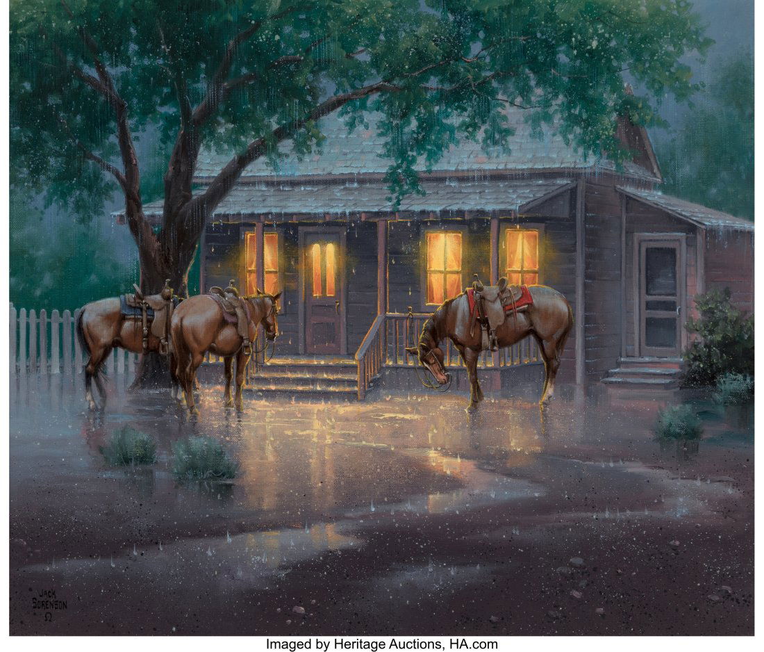 Jack Sorenson (American, b. 1955) Supper at Mama: Jack Sorenson (American, b. 1955) Supper at Mama's, 1999 Oil on canvas 20 x 24 inches (50.8 x 61.0 cm) Signed lower left: Jack / Sorenson