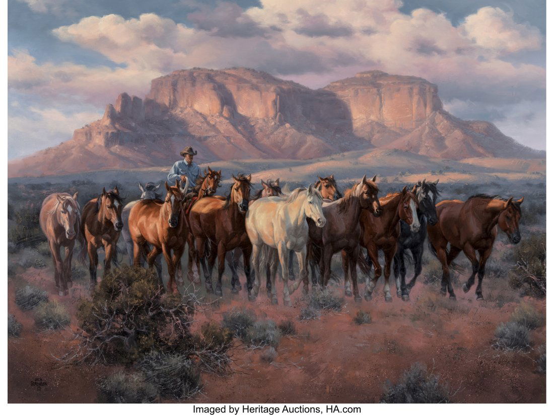 Jack Sorenson (American, b. 1955) Of Dust and Dr: Jack Sorenson (American, b. 1955) Of Dust and Dreams, 1999 Oil on canvas 30 x 40 inches (76.2 x 101.6 cm) Signed lower left: Jack Sorenson Si