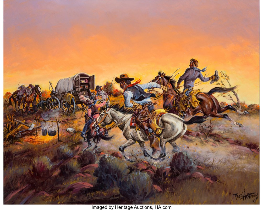 Fred Harman (American, 1902-1982) Come and Get I: Fred Harman (American, 1902-1982) Come and Get It, 1941 Oil on canvas 24 x 30 inches (61.0 x 76.2 cm) Signed and dated lower right: Fred Harman &sol