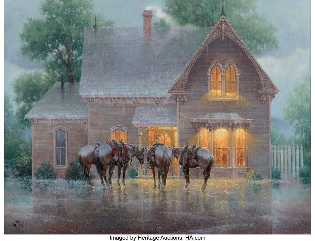 Jack Sorenson (American, b. 1955) Poker Night, 1: Jack Sorenson (American, b. 1955) Poker Night, 1999 Oil on canvas 30 x 40 inches (76.2 x 101.6 cm) Signed lower left: Jack / Sorenson Sig