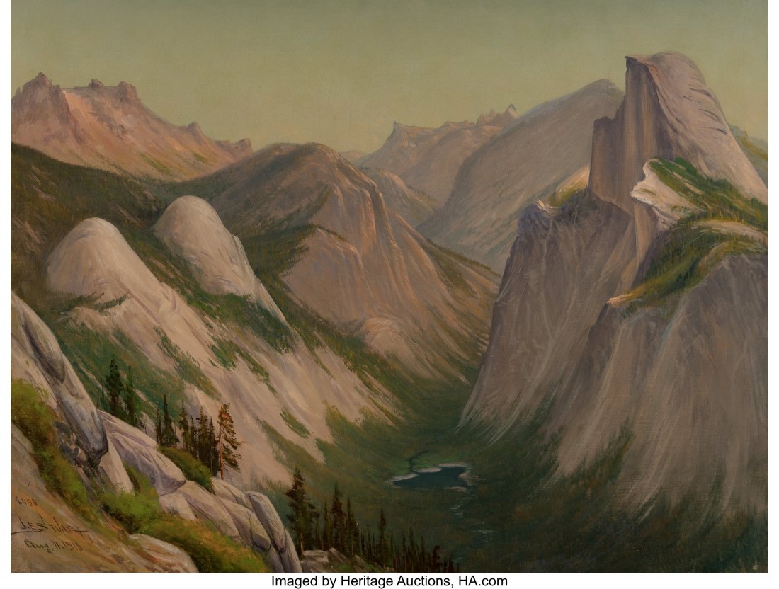 James Everett Stuart (American, 1852-1941) Yosem: James Everett Stuart (American, 1852-1941) Yosemite National Park, California, 1918 Oil on canvas 30 x 40 inches (76.2 x 101.6 cm) Signed, dat
