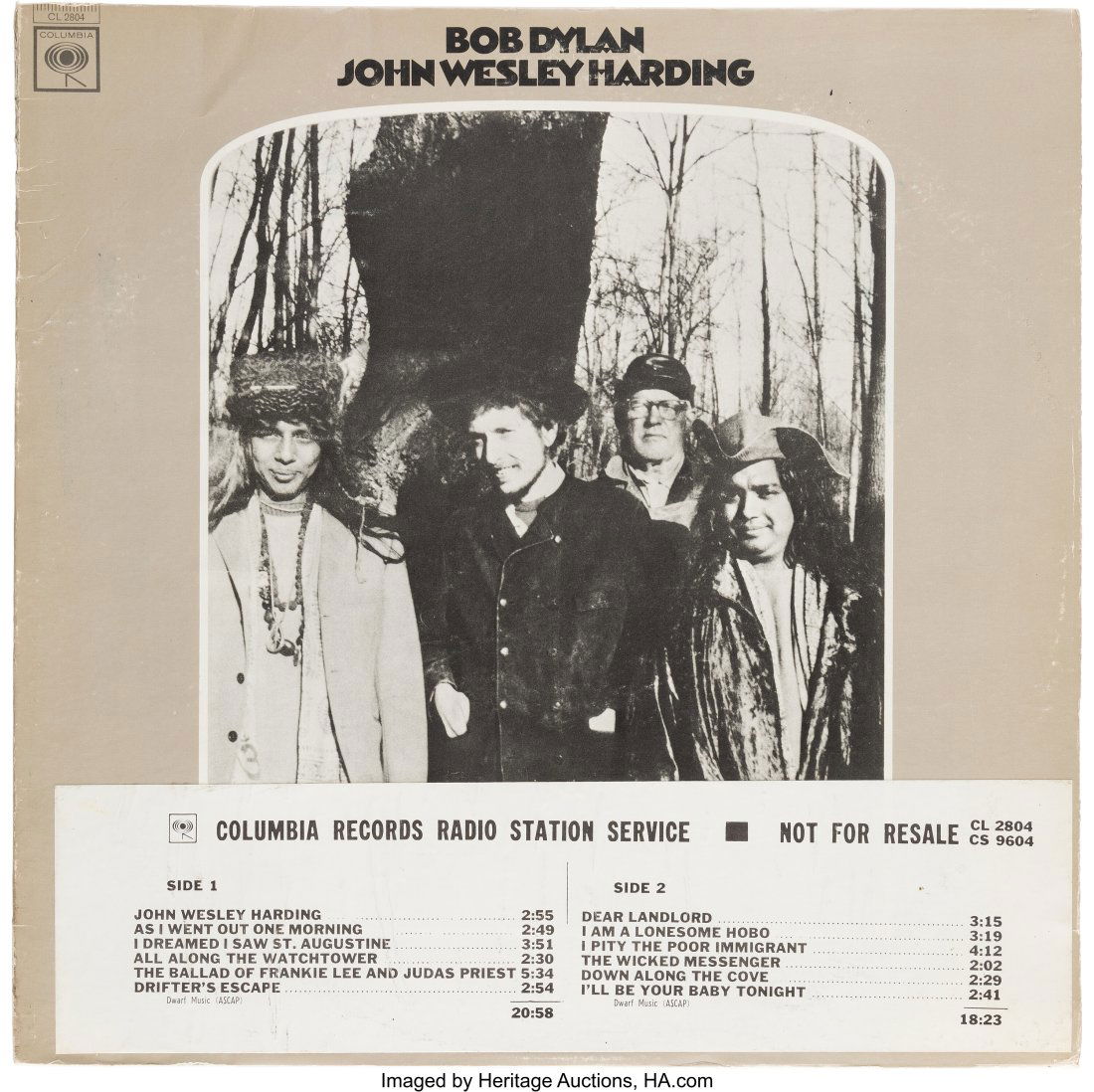 Bob Dylan John Wesley Harding DJ Promo Mono Viny: Bob Dylan John Wesley Harding DJ Promo Mono Vinyl LP (Columbia, CL 2804). A mono copy of Dylan's eighth album (which features "All Along the Watchtower") with a white