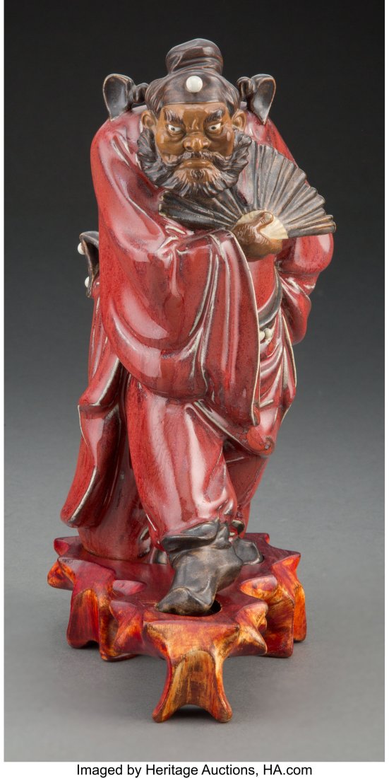 A Chinese Polychrome Enameled Ceramic Zhong Kui (1 of 4)