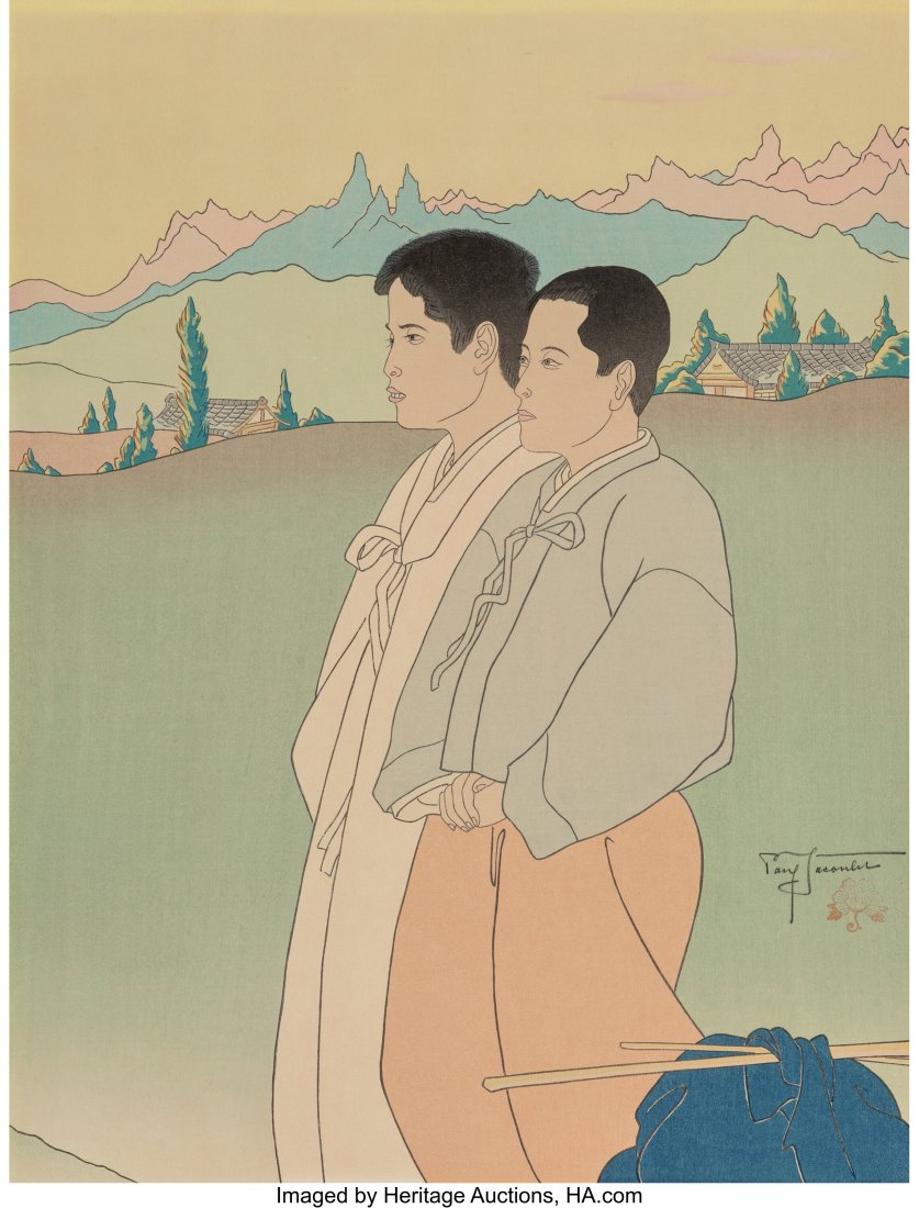 Paul Jacoulet (French, 1902-1960) Les Petits Vol (1 of 3)