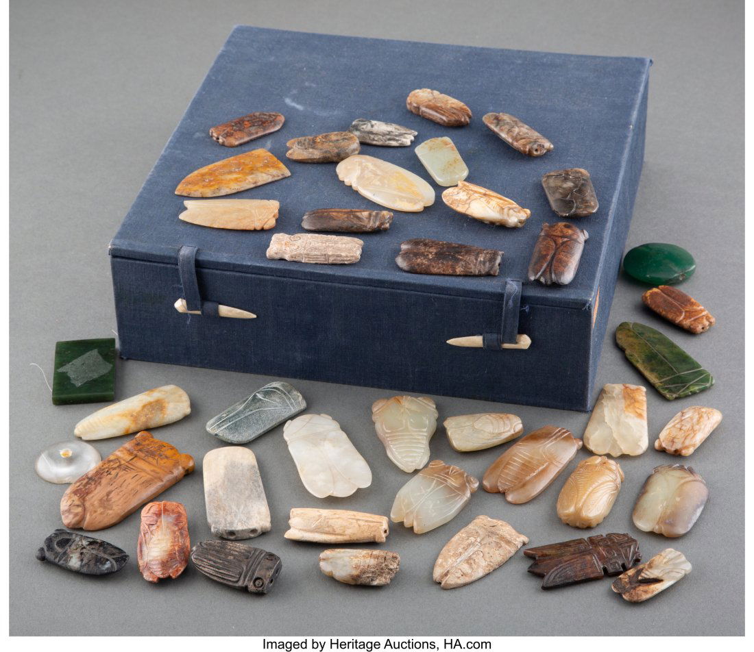 A Group of Forty-One Chinese Carved Jade, Hardst (1 of 1)