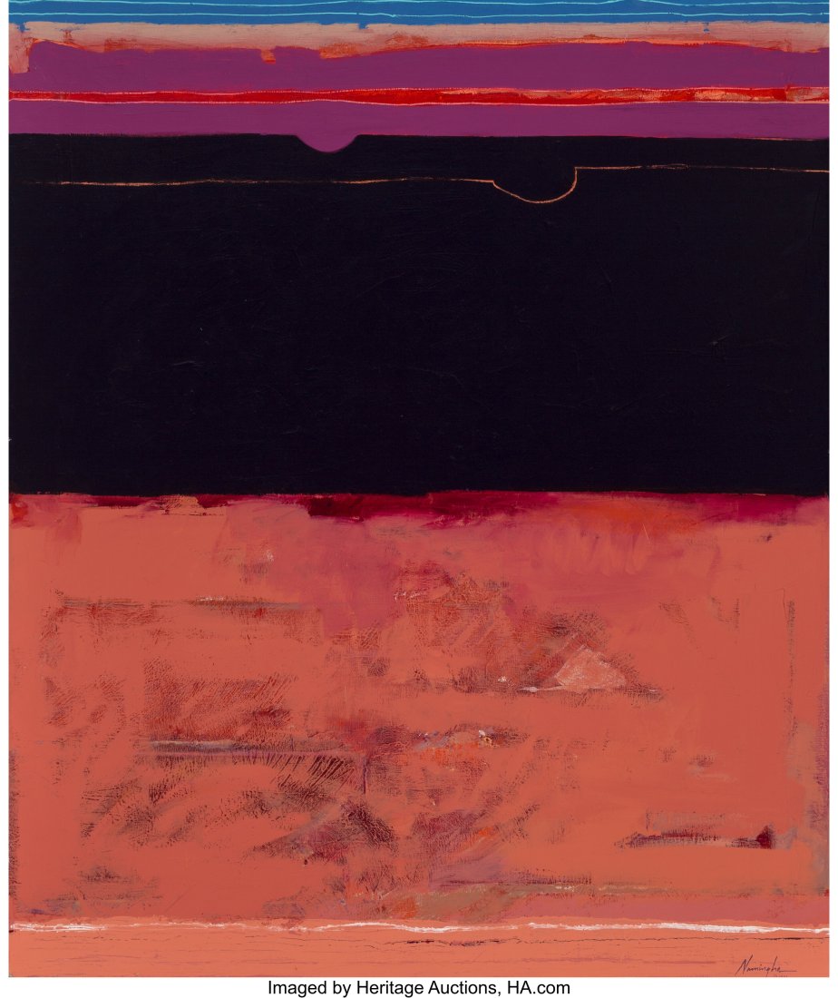 Dan Namingha (b. 1950) Untitled (Abstraction of: Dan Namingha (b. 1950) Untitled (Abstraction of a Mesa at Sunset), 1982 Acrylic on canvas 68-1/2 x 58-1/2 inches (174.0 x 148.6 cm) Sig