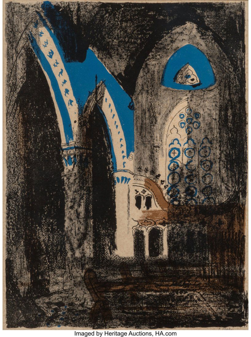 John Piper (1903-1992) Untitled (Church Interior: John Piper (1903-1992) Untitled (Church Interior) Lithograph in colors on paper 18-1/2 x 13-3/4 inches (47.0 x 34.9 cm) (sight) Signed low