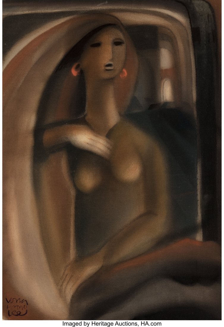 Lee Long Looi (b. 1942) Untitled Oil on canvas 3: Lee Long Looi (b. 1942) Untitled Oil on canvas 38-3/4 x 26-1/2 inches (98.4 x 67.3 cm) Signed lower left: Long / Looi / Lee PROVENANCE&co