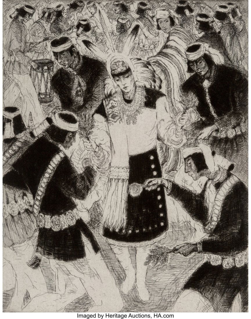 Gene Kloss (American, 1903-1996) Keresan Dancers (1 of 2)