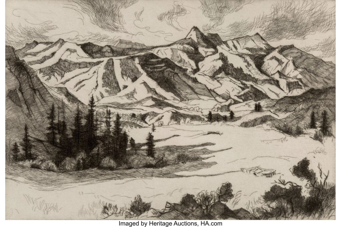 Gene Kloss (American, 1903-1996) Rocky Mountain (1 of 2)