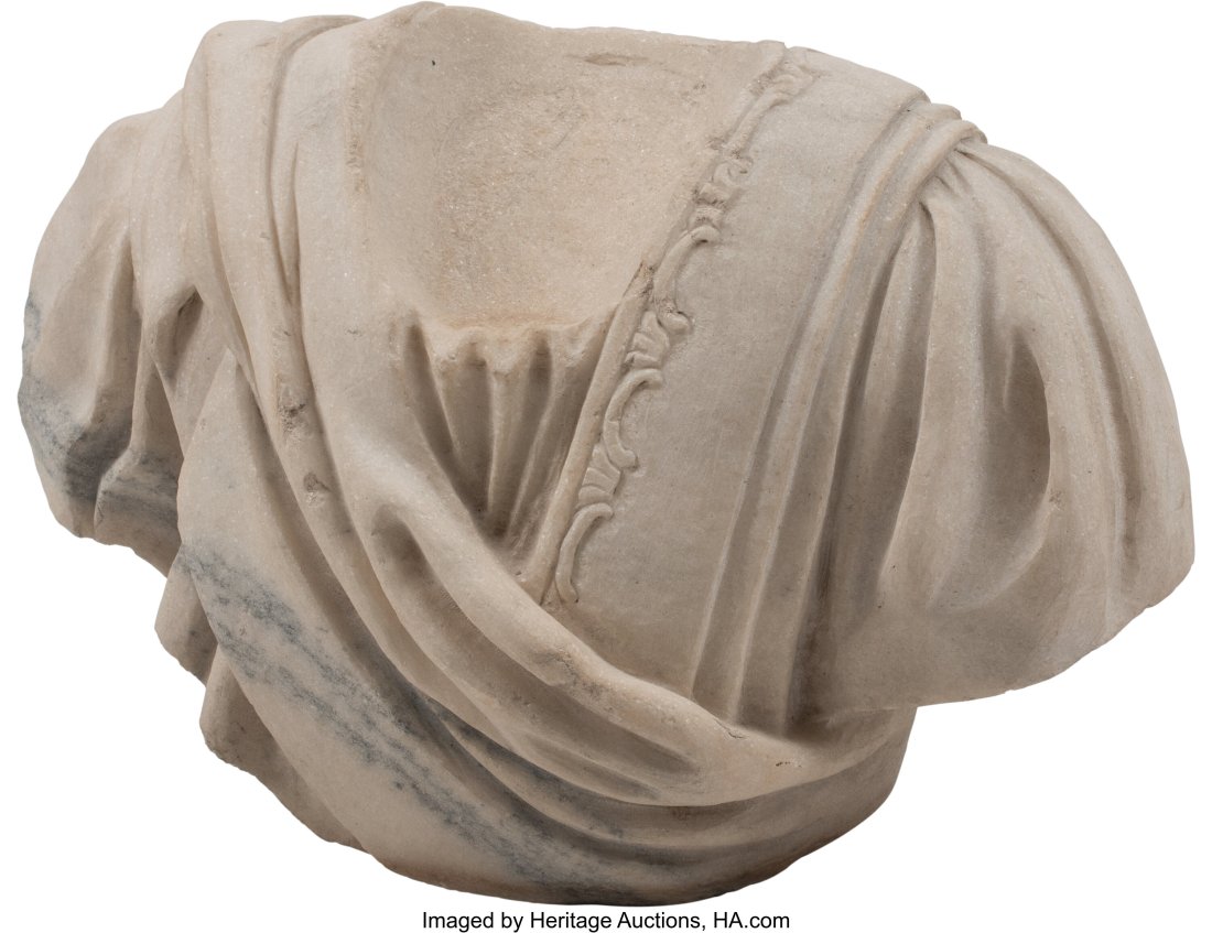 An Italian Carved Marble Roman Bust 14-1/2 x 22 (1 of 3)