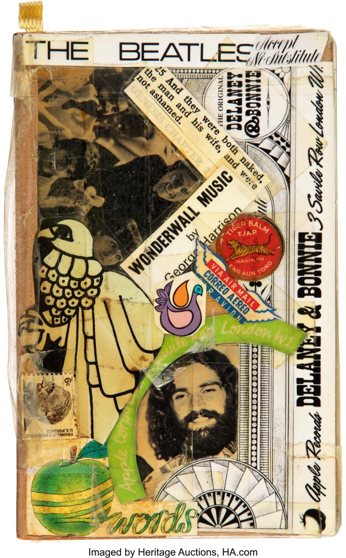 George Harrison's Assistant 1969 Datebook, Addre: George Harrison's Assistant 1969 Datebook, Address/Telephone Book, Handwritten Lyrics, Unused Postcards, Car, Letter, and (2) Fan Letters. A sm