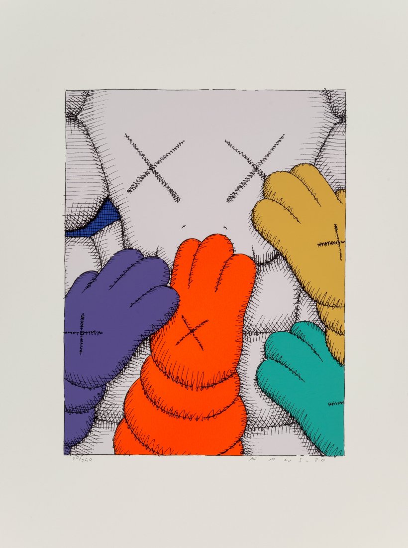 KAWS (b. 1974) Untitled, from Urge, 2020 Screenp: KAWS (b. 1974) Untitled, from Urge, 2020 Screenprint in colors on Saunders Waterford HP hi-white paper 17 x 12-3/4 inches (43.2 x 32.4 cm) &lpa