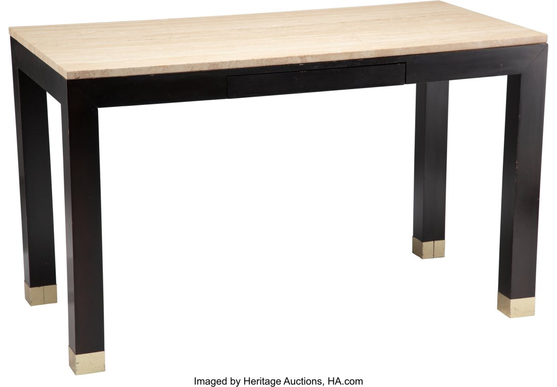 John Stuart Inc. (American, 1934-1956) Table, ci: John Stuart Inc. (American, 1934-1956) Table, circa 1950 Marble, walnut, brass 28-3/4 x 48 x 24 inches (73.0 x 121.9 x 61.0 cm&rp