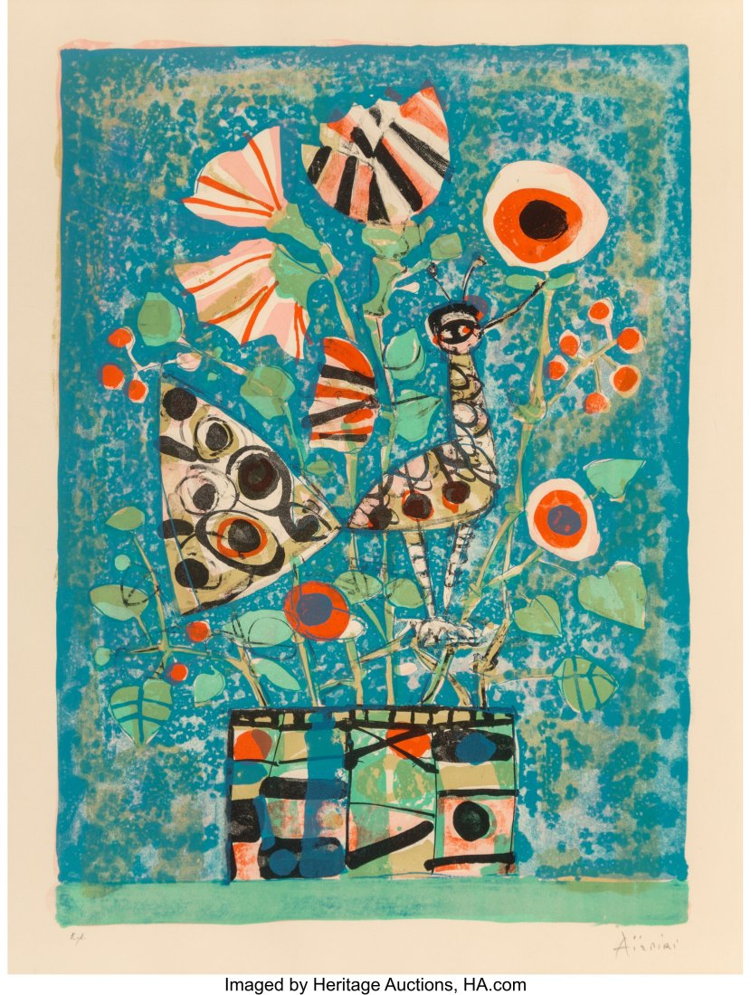 Paul Aizpiri (French, 1919-2016) Oiseau et vase (1 of 2)