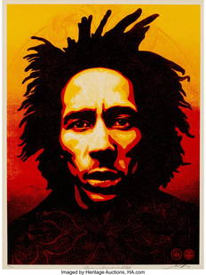 42024: Shepard Fairey X Dennis Morris Bob Marley, 2014 : Shepard Fairey X Dennis Morris Bob Marley, 2014 Screenprint in colors on speckled cream paper 24 x 18 inches (61 x 45.7 cm) (sheet) Ed. 50/450