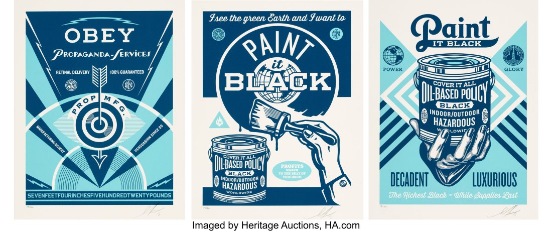 Shepard Fairey (b. 1970) Paint It Black Series ( (1 of 4)