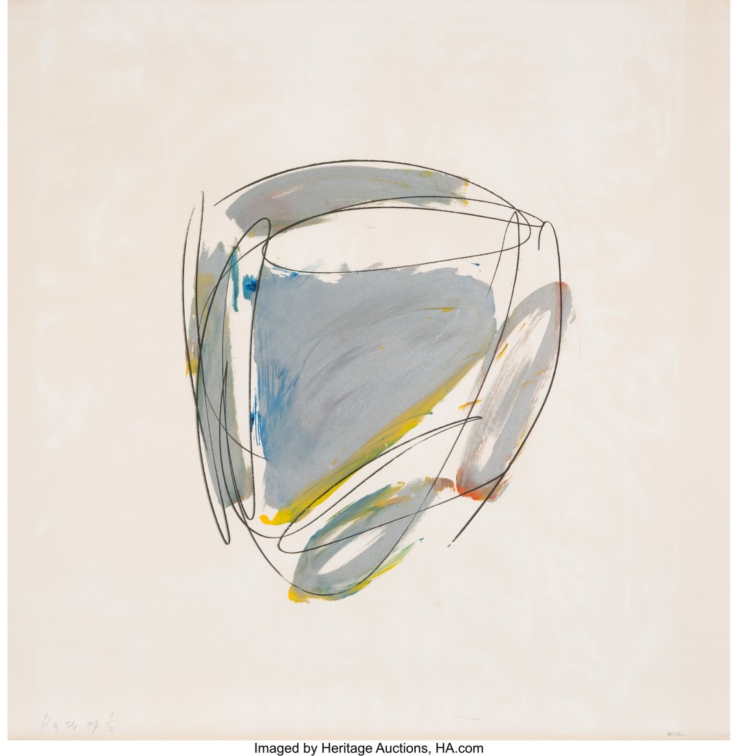 Michael Heizer (b. 1944) Untitled, from Lashonda: Michael Heizer (b. 1944) Untitled, from Lashonda, 1975 Screenprint with hand coloring on paper 41-1/2 x 41-1/2 inches (105.4 x 105.4 cm) &l