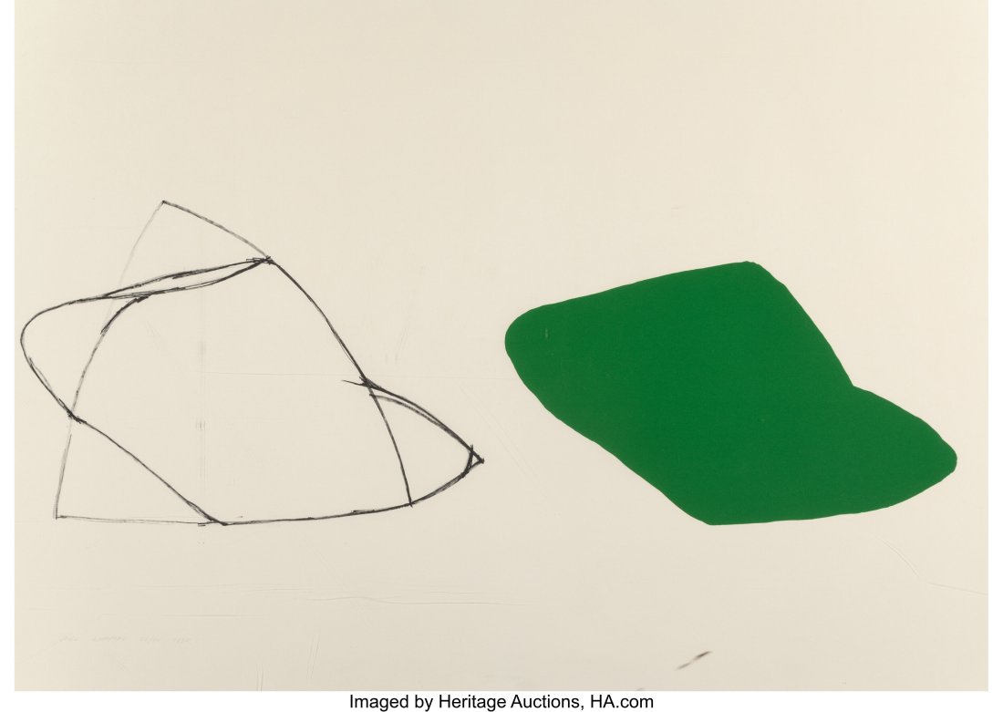 Joel Shapiro (b. 1941) Untitled (Double Green),: Joel Shapiro (b. 1941) Untitled (Double Green), 1980 Lithograph in colors on wove paper 29-1/2 x 41-1/2 inches (74.9 x 105.4 cm) (