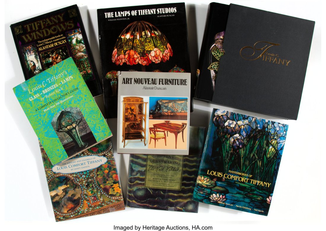 Group of Eight Tiffany and Art Nouveau Reference: Group of Eight Tiffany and Art Nouveau Reference Books 14-1/4 inches (36.2 cm) (tallest, The Lamps of Tiffany Studios) This group comprising: Art Nouveau Fur