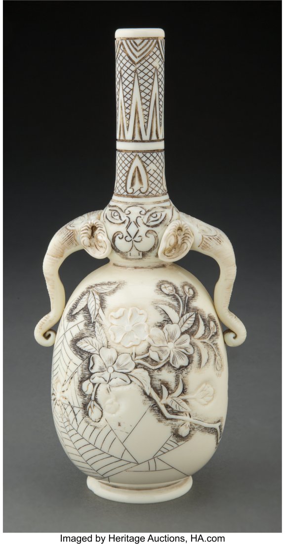 Thomas Webb & Sons "Ivory" Cameo Glass Two-Handl: Thomas Webb & Sons "Ivory" Cameo Glass Two-Handled Vase, circa 1900 Marks: (quatrefoil-WEBB) 8-7/8 inches (22.5 cm) Property from the Collection of Jeep