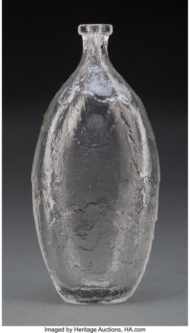 Maurice Marinot Acid-Etched Glass Bottle, 1928 M: Maurice Marinot Acid-Etched Glass Bottle, 1928 Marks: marinot. 18-3/4 inches (47.5 cm) PROVENANCE: Henraux Collection; Galerie Félix Marcilhac