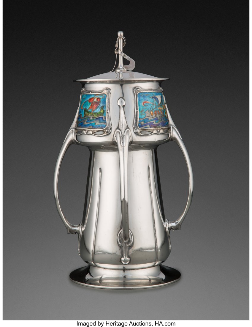 Liberty & Co. Enameled Silver Cymric Covered Cup: Liberty & Co. Enameled Silver Cymric Covered Cup, 1901 Marks: (lion passant), (anchor), b, L & Co., CYMRIC 12-1/2 inches (31.8 cm) 50.40 troy ounces HID03101062020Â© 2022 Heritage Auctions | All Rig