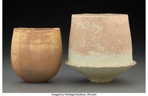 John Ward (British, b. 1938) Two Vases Glazed st: John Ward (British, b. 1938) Two Vases Glazed stoneware 4-7/8 x 5-3/8 inches (12.4 x 13.7 cm) (tallest) Each impressed with artist's