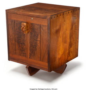 George Nakashima (American, 1905-1990) Important: George Nakashima (American, 1905-1990) Important Kornblut Cabinet from the International Paper Headquarters,1980 American black walnut, East Indian rosewood, maple