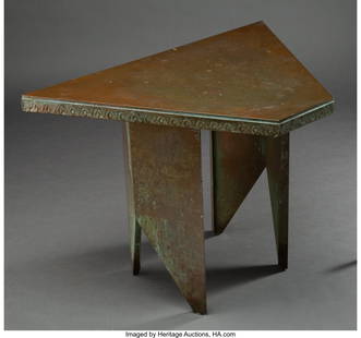 Frank Lloyd Wright (American, 1867-1959) Table f: Frank Lloyd Wright (American, 1867-1959) Table from Price Tower, Bartlesville Oklahoma, 1956 Copper, wood 28-1/2 x 39-3/4 x 26-1/2 inches