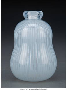 Edvin Öhrström (Swedish, 1906-1994) 'Ariel' Va: Edvin Öhrström (Swedish, 1906-1994) 'Ariel' Vase, model no. 935E, circa 1950, Orreffors Glassworks Blown glass 4-1/8 inches (10.5