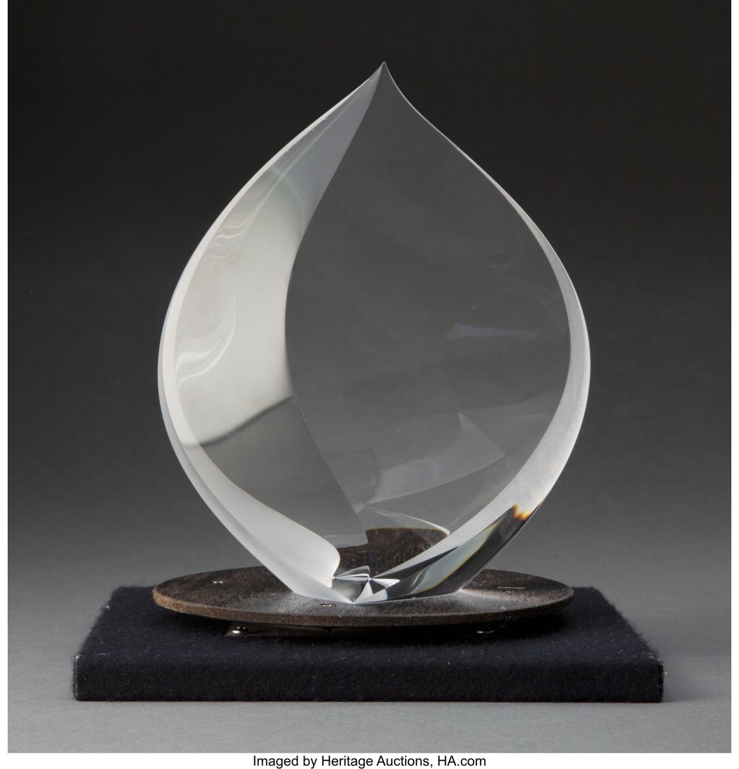 Christopher Ries (American, b. 1952) Afterglow,: Christopher Ries (American, b. 1952) Afterglow, 1991 Cut, ground, and polished optical crystal 8-1/8 x 6-5/8 x 2-3/4 inches (20.6 x 16&