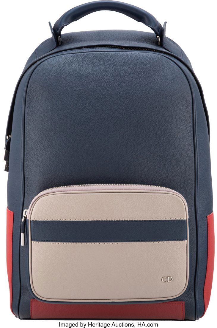 Christian Dior Navy, Tan & Red Calfskin Leather (1 of 4)