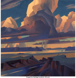 Ed Mell (American, b. 1942) Driving Storm, 2001: Ed Mell (American, b. 1942) Driving Storm, 2001 Oil on canvas 30 x 30 inches (76.2 x 76.2 cm) Signed lower right: Ed Mell Signed