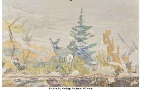 Charles Marion Russell (American, 1864-1926) For: Charles Marion Russell (American, 1864-1926) Forest Fire, 1923 Calcimine on board 9 x 14 inches (22.9 x 35.6 cm) PROVENANCE: Frank Lemmer,